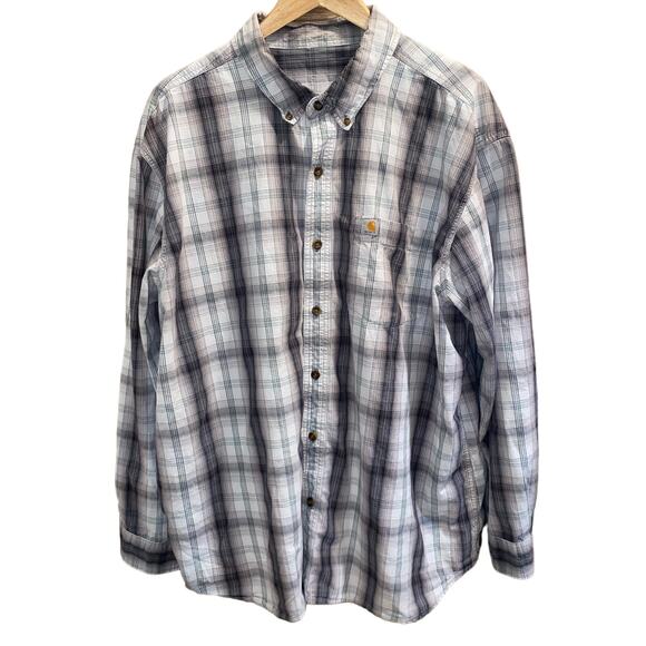 Carhartt Men's Shirt 2XL Regular Fit Long Sleeve Button Down - Picture 1 of 8